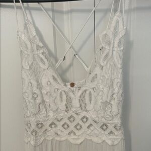 FP Movement by Free People White Lace Midi Dress